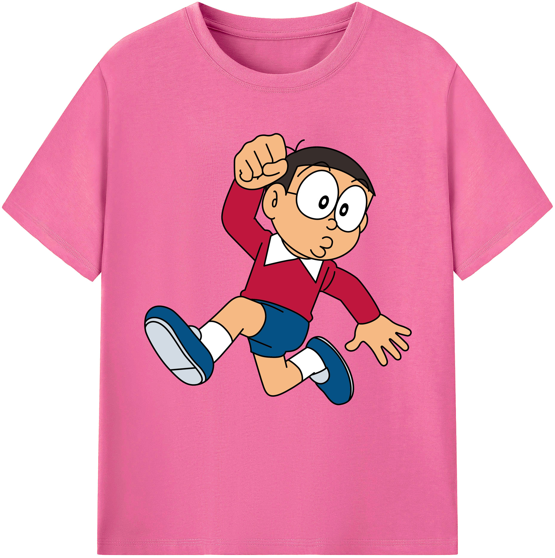 （画像用） ドラえもん 野比 のび太 Doraemon Nobita Nobi レディースカジュアルプリントTシャツ（綿100％）